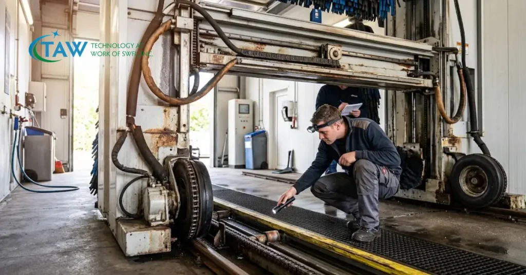 used car wash machine inspection